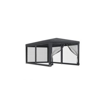Cort de petrecere cu 6 pereti din plasa, antracit, 3x6 m, hdpe