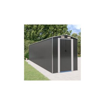 Magazie metalica de gradina, antracit, 192x772x223 cm, otel galvanizat