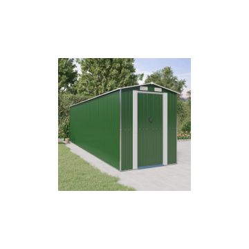 Magazie metalica de gradina, verde, 192x689x223 cm, otel zincat Magazie metalica de gradina, verde, 192x689x223 cm, otel zincat
