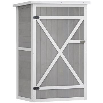 Outsunny Casuta de Gradina din Lemn, sopron cu Acoperis Impermeabil, magazie pentru Unelte de Exterior cu 2 Etajere | Aosom Romania Outsunny Casuta de Gradina din Lemn, sopron cu Acoperis Impermeabil, magazie pentru Unelte de Exterior cu 2 Etajere | Aosom Romania