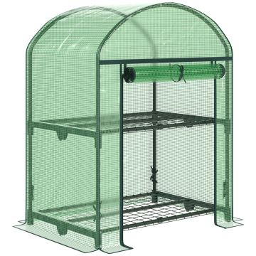 Outsunny sera mini de gradina, sera pentru ierburi, fructe, legume, plante, gradinarit copertina PE, 69x49x92cm, verde | AOSOM RO