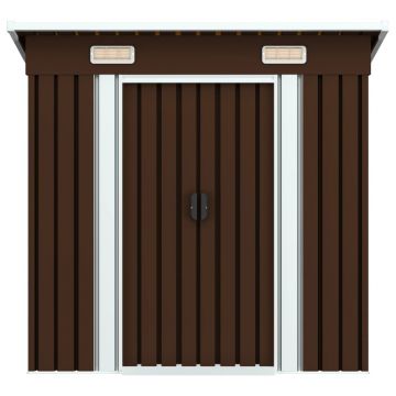 Magazie de grădină, maro, 194 x 121 x 181 cm, oțel