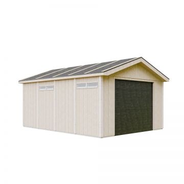 Garaj CALITATE PREMIUM 17 m² - L378 x L530 cm - garaj pentru mașini, motociclete, biciclete, mașini de grădinărit - Timbela M991B șopron de grădină