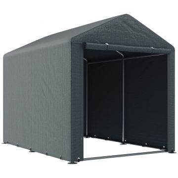 Outsunny Garaj pentru Motociclete, Bicilete sau Unelte de Exterior cu Intrare cu Fermoar, 160x218x172 cm, Gri Închis | Aosom Romania Outsunny Garaj pentru Motociclete, Bicilete sau Unelte de Exterior cu Intrare cu Fermoar, 160x218x172 cm, Gri Închis | Aosom Romania