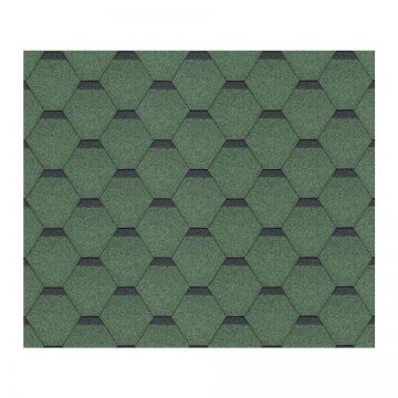 Sindrila bitum pentru acoperis Hexagonal Rock H331GREEN