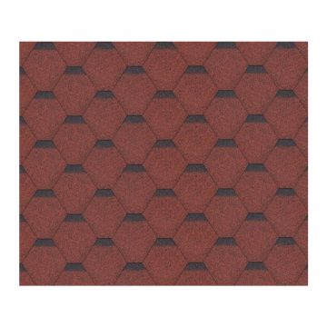 Sindrila bitum pentru acoperis Hexagonal Rock H331RED