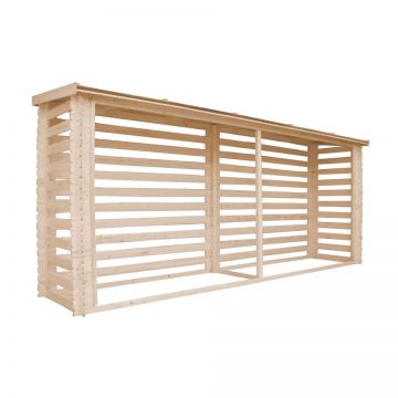 Magazin de busteni din lemn 15ft x 3.7ft x H6.5ft / 4 m2 (capacitate 6,7 m3) TIMBELA M203