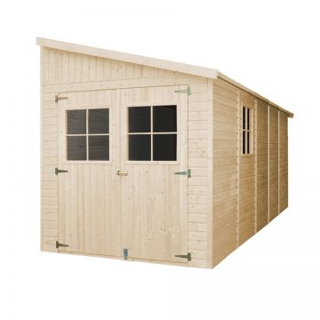 Magazin de gradina din lemn H244 x 218 x 514 cm / 10 m2 - TIMBELA M341A+M341G