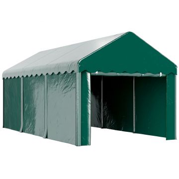 Outsunny Carport tente garage 3 x 6m Acoperiș mașină robust cu 2 uși înfășurate, țesătură 200g PE, verde | Aosom Romania Outsunny Carport tente garage 3 x 6m Acoperiș mașină robust cu 2 uși înfășurate, țesătură 200g PE, verde | Aosom Romania