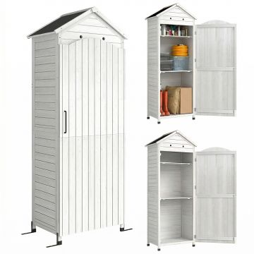 Outsunny Căsuță de Grădină din Lemn, Depozit cu Rafturi Reglabile și Acoperiș Zincat | Aosom Romania