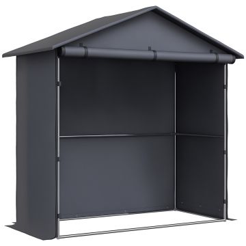 Outsunny Cort Garaj cu Intrare Rulabilă, Corzi și Țăruși, 1.1x2 m, Gri Închis | Aosom Romania Outsunny Cort Garaj cu Intrare Rulabilă, Corzi și Țăruși, 1.1x2 m, Gri Închis | Aosom Romania