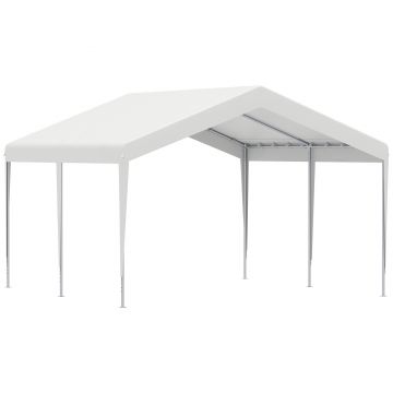 Outsunny Foișor 4x4m pentru Mașini și Bărci, Ideal pentru Nunti și Petreceri, Cort de Grădină din Oțel Galvanizat, Alb | Aosom Romania Outsunny Foișor 4x4m pentru Mașini și Bărci, Ideal pentru Nunti și Petreceri, Cort de Grădină din Oțel Galvanizat, Alb | Aosom Romania