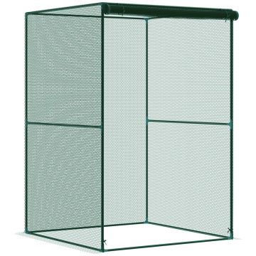 Outsunny Jaula de Cultivo para Plantas 120x120x180 cm cu Ușă Enrollabilă și Structură din Oțel pentru Grădină Terrasă Culoare Verde | Aosom Romania