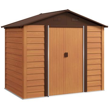 Outsunny Magazie de Grădină din Oțel cu Uși Glisante Duble 236x196x208 cm | Aosom Romania