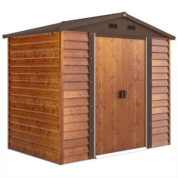 Outsunny Magazie de Grădină pentru Unelte 235.7x152x208.7cm Maro | Aosom Romania