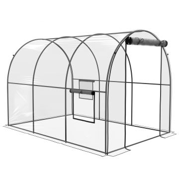 Outsunny Sera 3 x 2 x 2m cu Usa Rulanta si Fereastra, Transparent | Aosom Romania Outsunny Sera 3 x 2 x 2m cu Usa Rulanta si Fereastra, Transparent | Aosom Romania