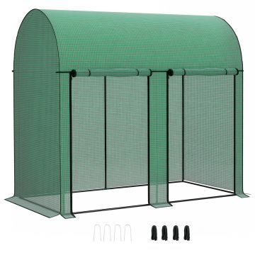 Outsunny Seră de grădină 2 m² seră pentru roșii 2 uși cu fermoar înfășurate oțel PE densitate mare anti-UV 2 x 1 x 1,78 m verde | Aosom Romania