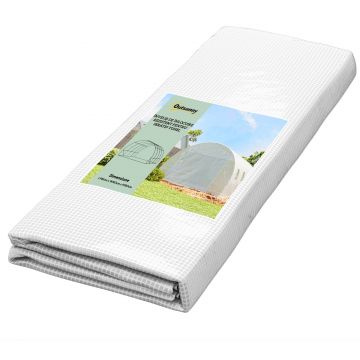 Outsunny Sera din PE cu 8 Ferestre, Ușă Enrolabilă și Margini Îngropate, 4x3x2 m, Albă | Aosom Romania