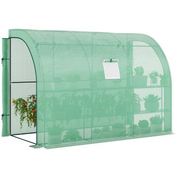 Outsunny Sera, Sera de gradina cu acoperire din plastic, rezistenta la UV, 3 etaje, Usi cu fermoar, Verde | Aosom Romania